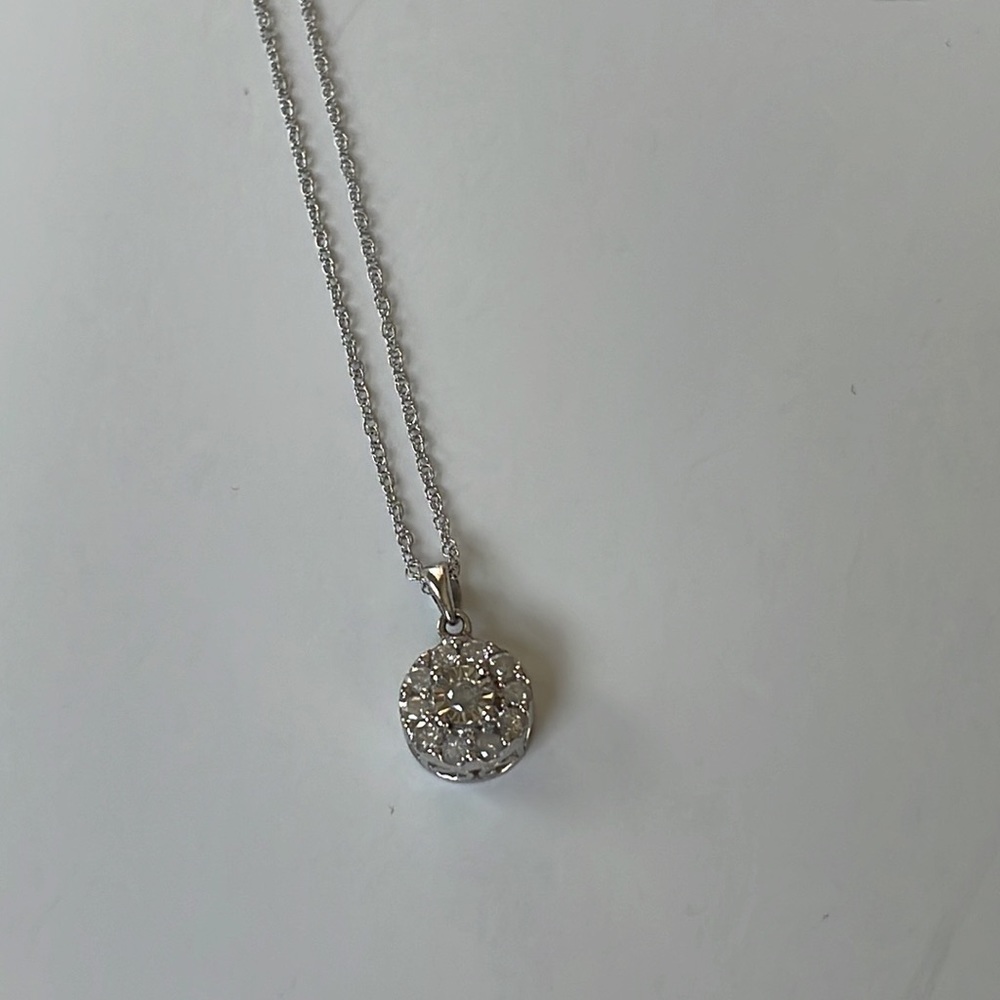 NWT 1ct.tw Diamond Sterling Silver Necklace/Earrings - Picture 11 of 15